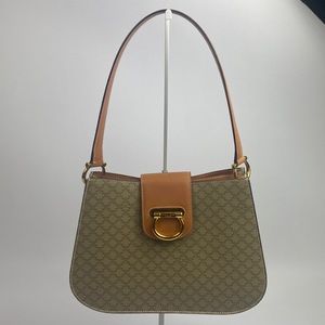 Vintage Celine Macadam Canvas Shoulder Bag